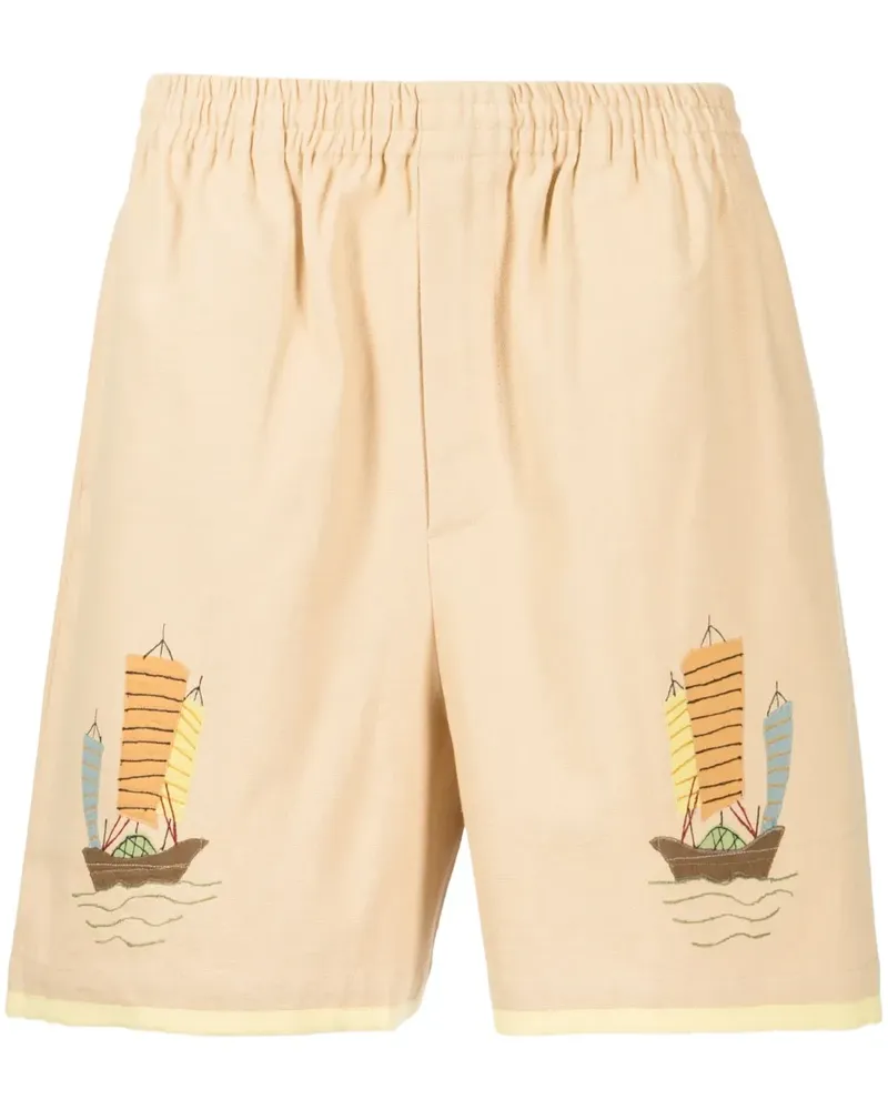 BODE Segelshorts mit Illustrations-Print - Gelb Gelb
