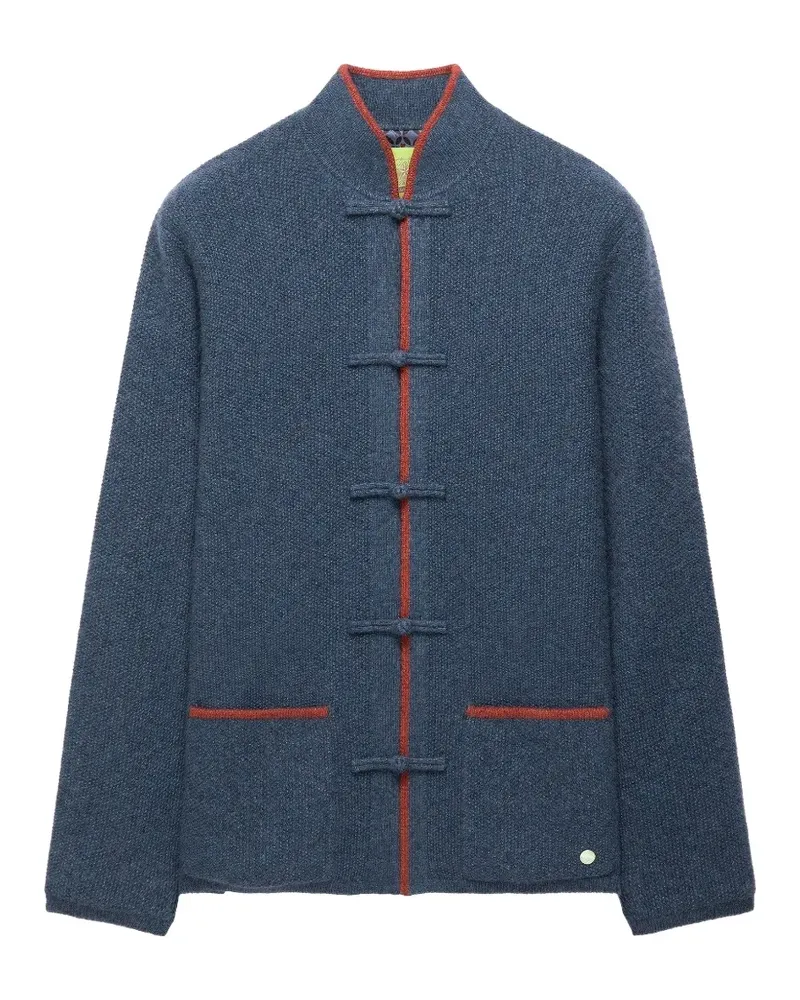 Shanghai Tang piped tang cardigan - Blau Blau