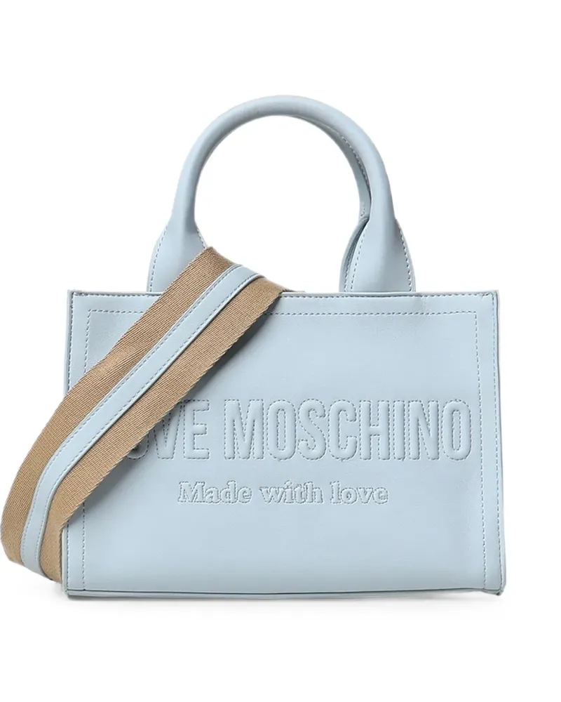 Moschino logo-embossed tote bag - Blau Blau
