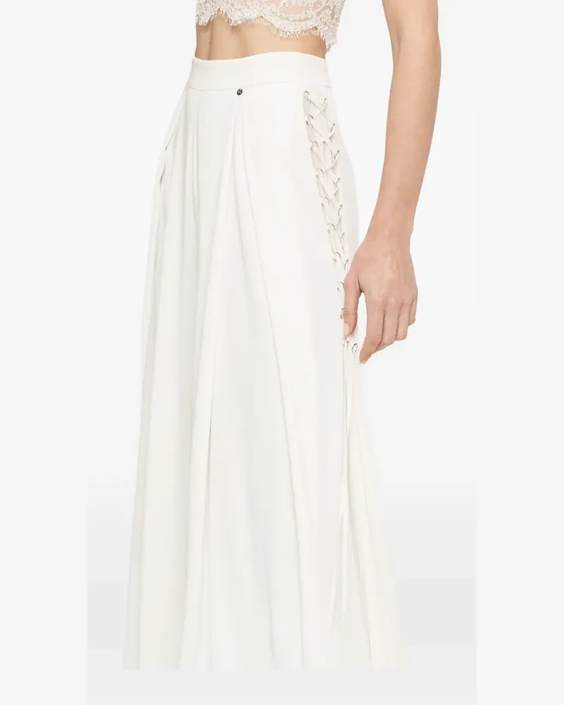 NISSA lace-up palazzo pants - Weiß Weiß