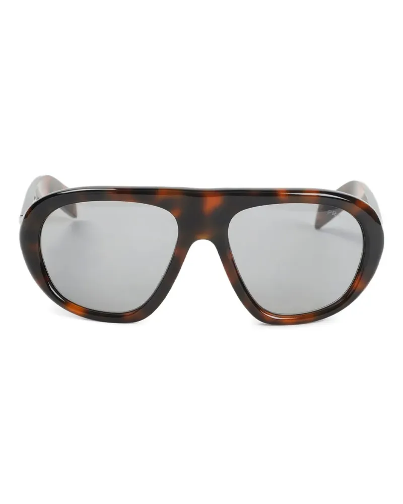 Prada Geometrische Sonnenbrille aus Azetat - Braun Braun