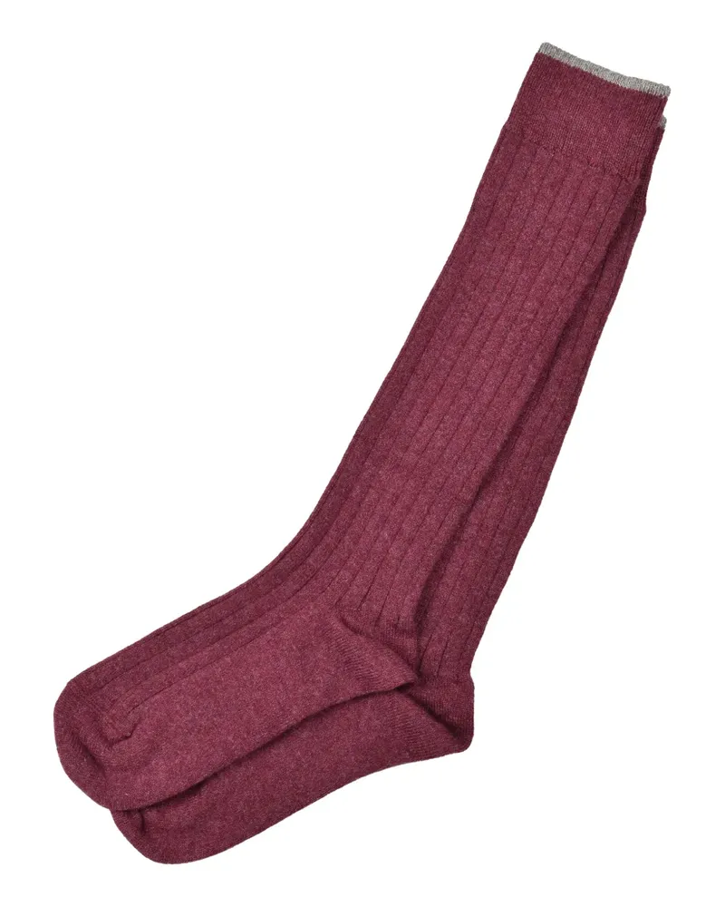 Brunello Cucinelli Gerippte Kaschmirsocken - Rot Rot