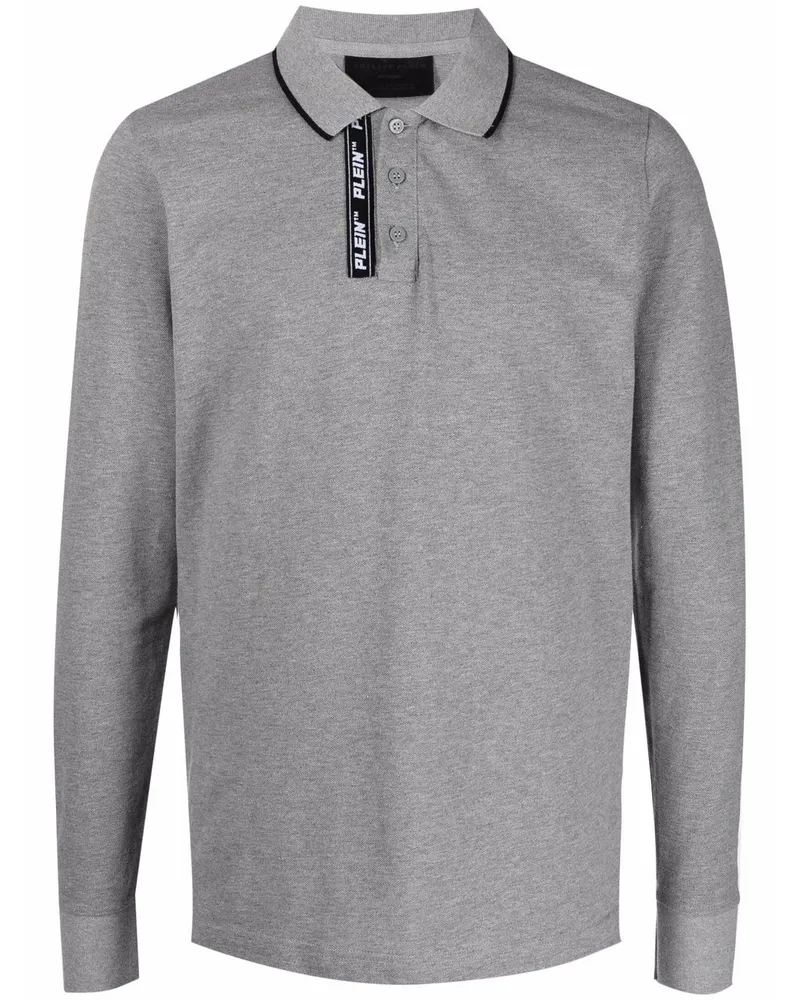 Philipp Plein Poloshirt mit Logo-Patch - Grau Grau