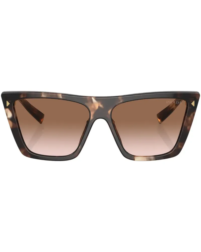 Prada Eckige Sonnenbrille in Schildpattoptik - Grün Grün