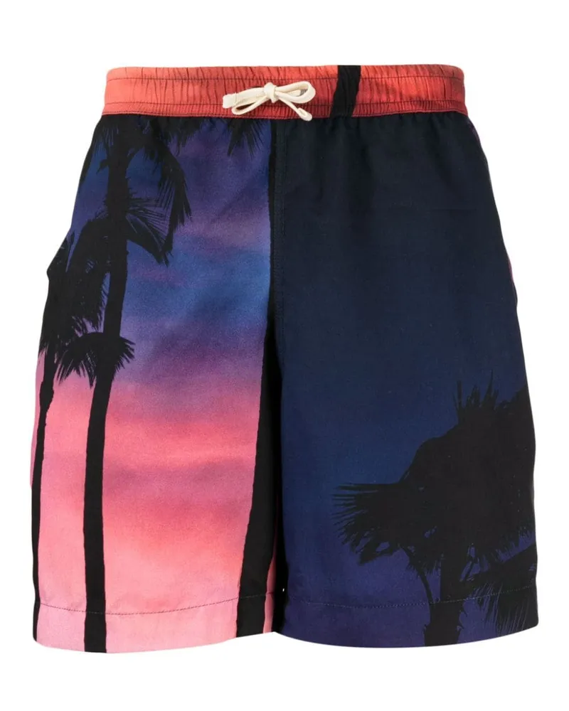 Blue Sky Inn Shorts mit Palmen-Print Blau