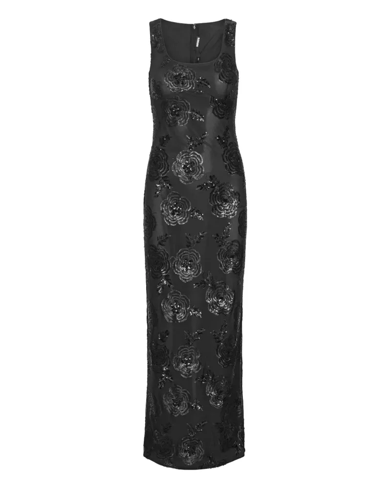 ROTATE Birger Christensen floral-pattern maxi dress - Schwarz Schwarz