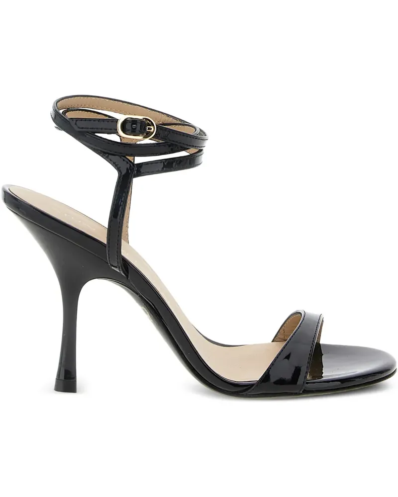 Stuart Weitzman Nudist Sandalen mit Wickelknöchel 100mm - Schwarz Schwarz
