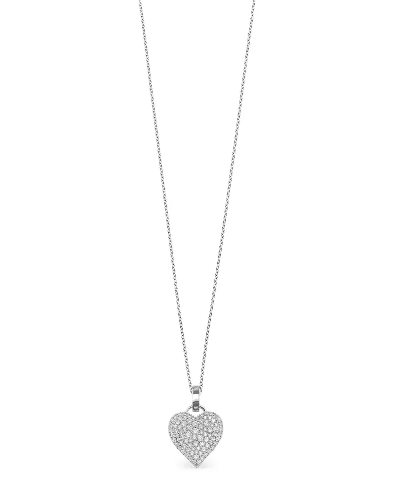 Robinson Pelham 14kt Fortune Heart Weißgoldhalskette mit Diamant - Silber Silber