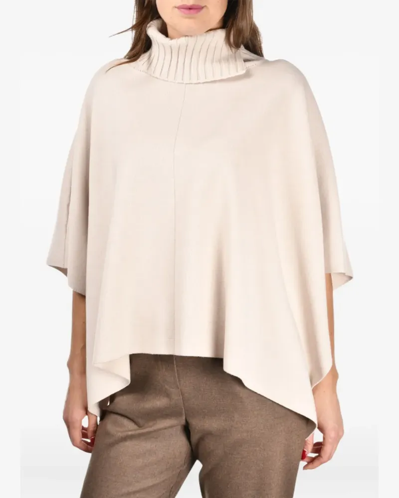 Gran Sasso roll-neck poncho - Nude Nude