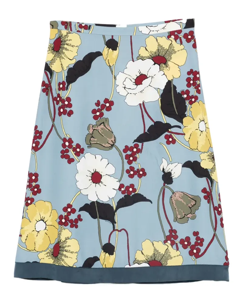 Marni floral-print midi skirt - Blau Blau
