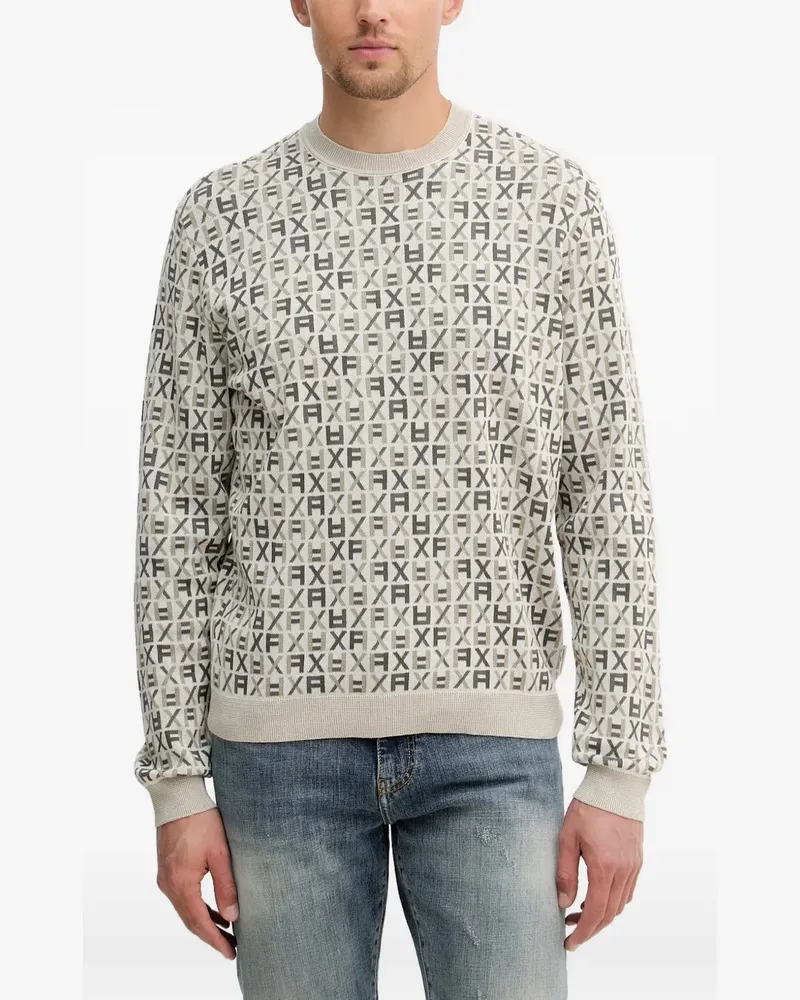 Armani Exchange Pullover mit Monogrammmuster - Nude Nude
