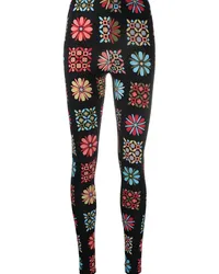 La DoubleJ Leggings mit Blumen-Print Schwarz