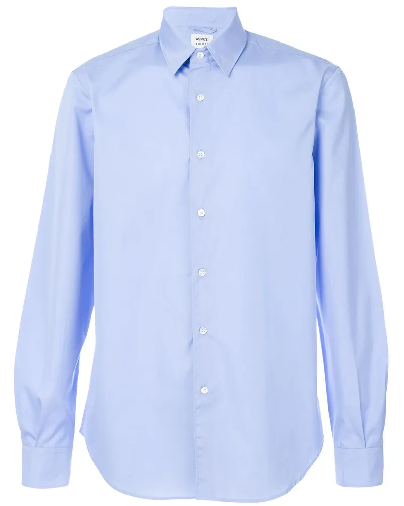 ASPESI Hemd mit gerafften Bündchen - Blau Blau