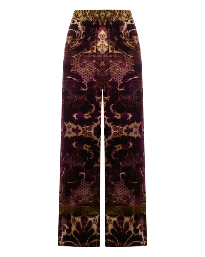 Pierre-Louis Mascia damask-print velvet trousers - Rot Rot
