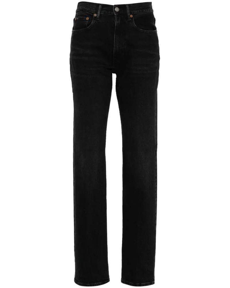 Ralph Lauren Halbhohe Straight-Leg-Jeans Schwarz