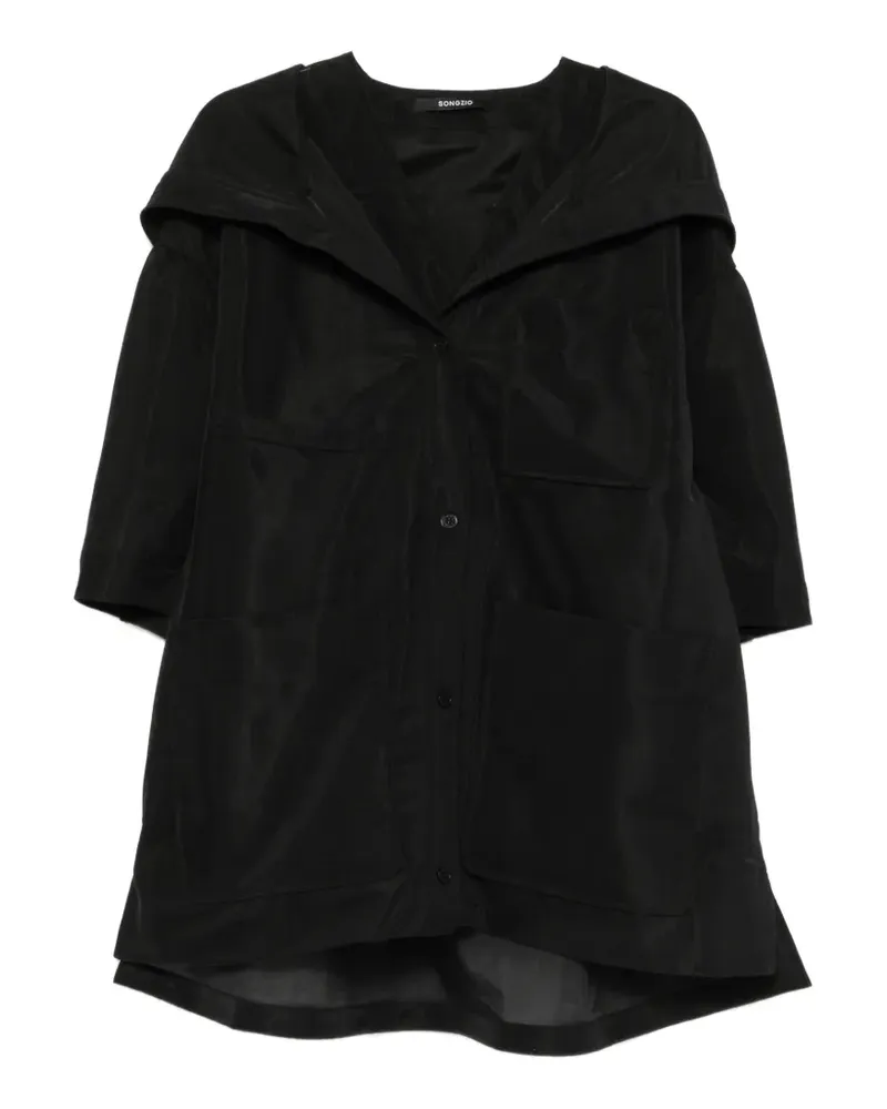 SONGZIO button-up hooded jacket - Schwarz Schwarz