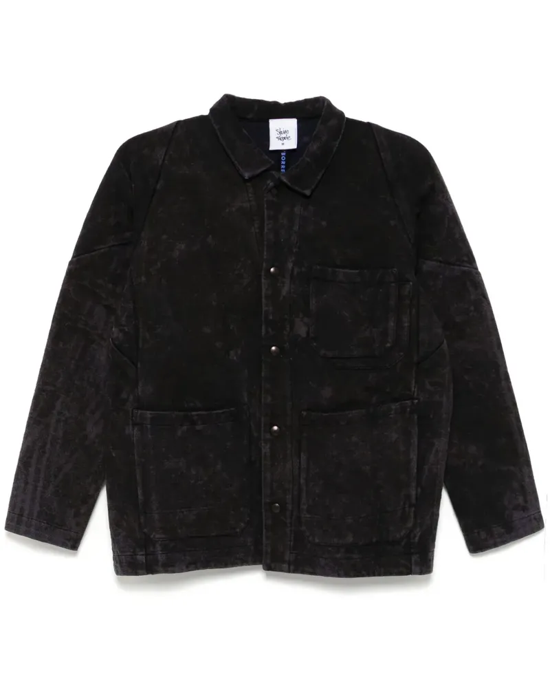 Stain Shade Hemdjacke mit Batikmuster - Schwarz Schwarz