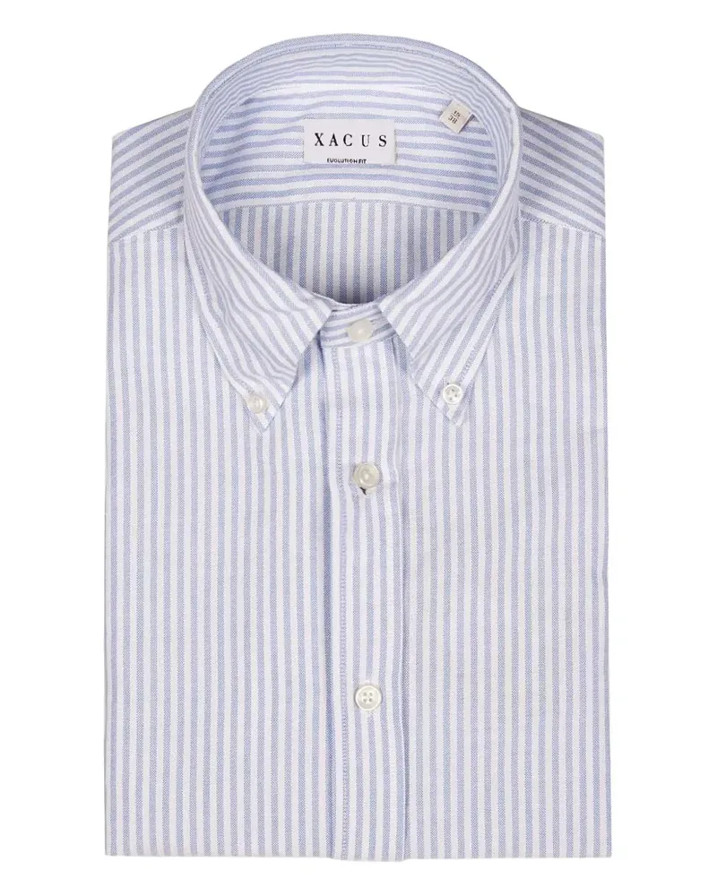 XACUS Gestreiftes Hemd mit Knöpfen - Blau Blau