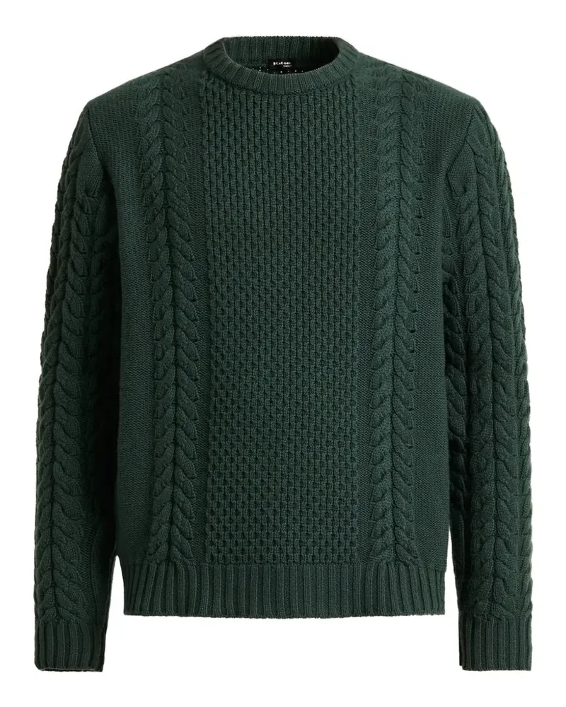 Kiton Pullover mit Zopfmuster - Grün Grün