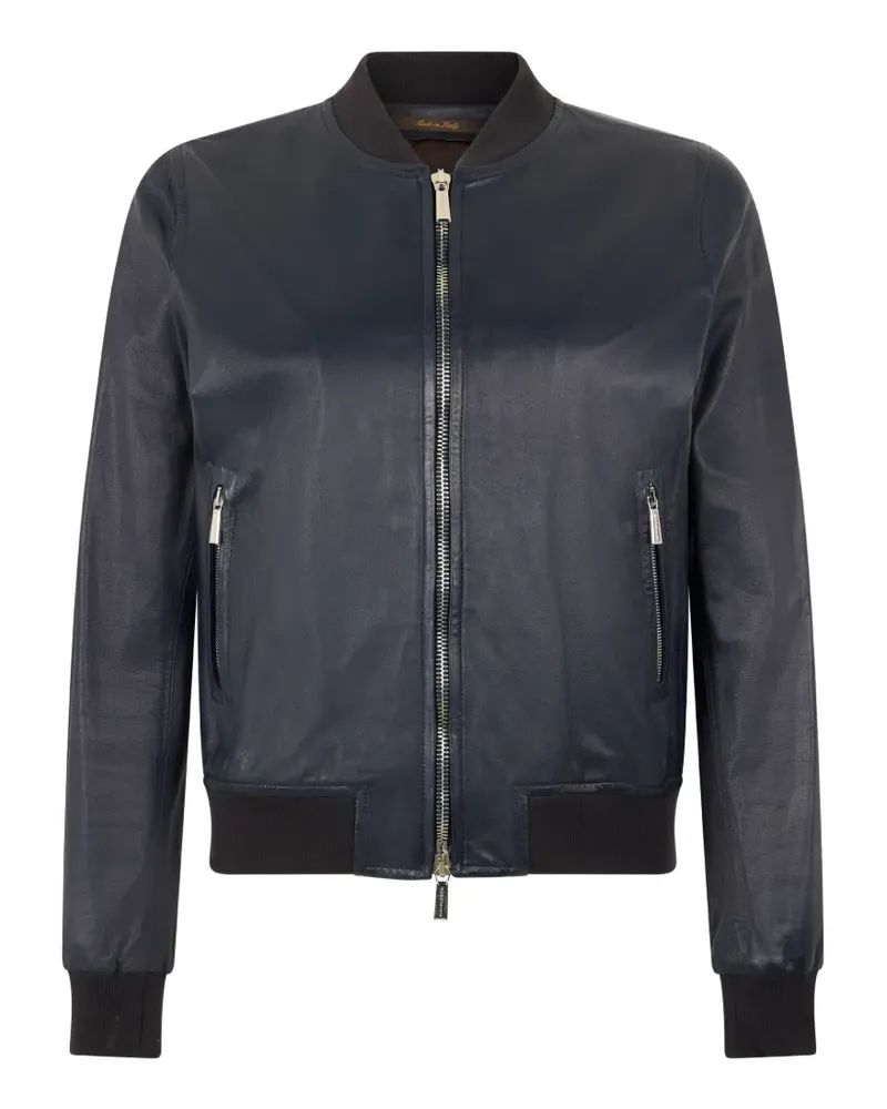 MOORER leather bomber jacket - Blau Blau