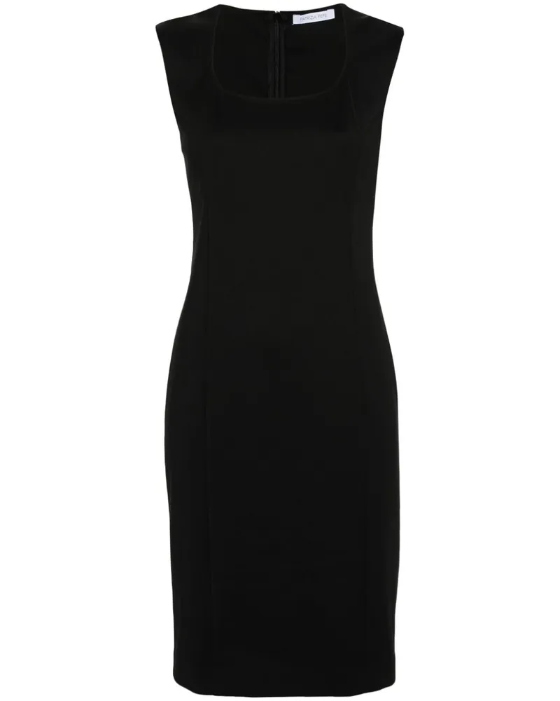 Patrizia Pepe Midikleid mit Fliegen-Motiv - Schwarz Schwarz
