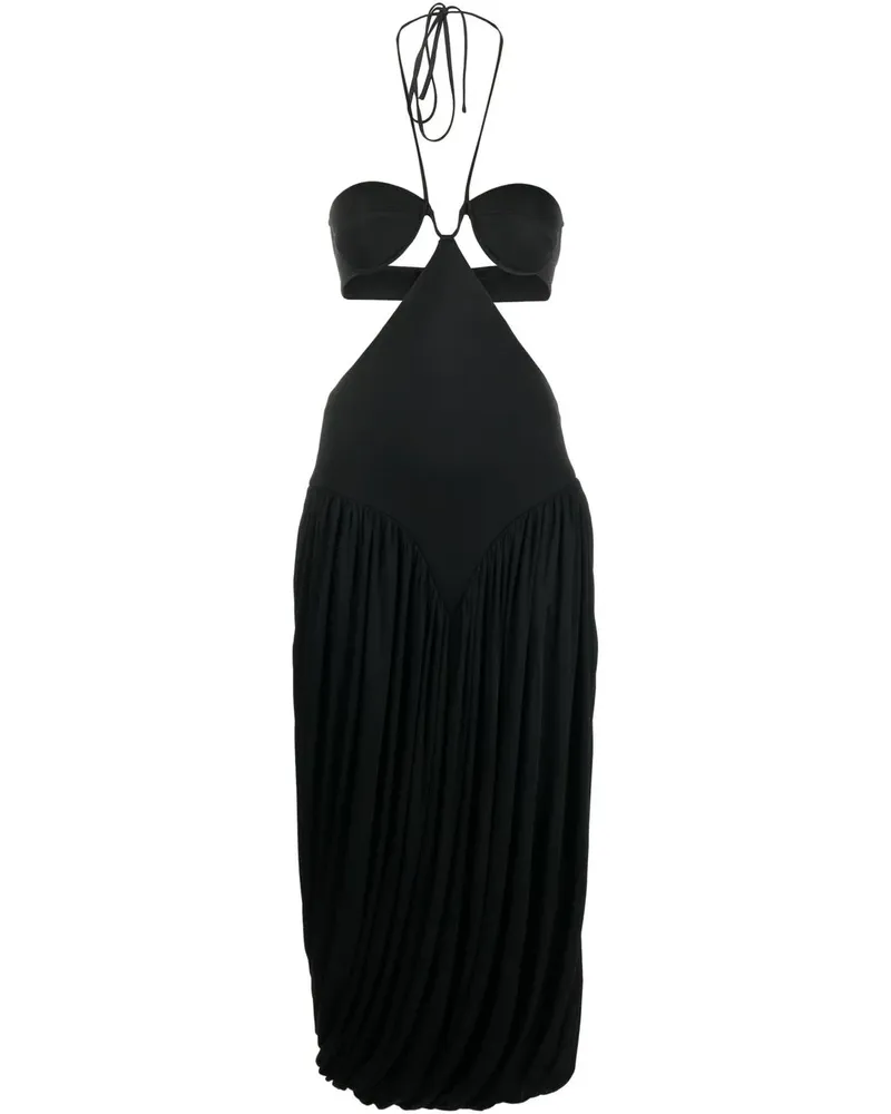 Stella McCartney Neckholder-Midikleid - Schwarz Schwarz