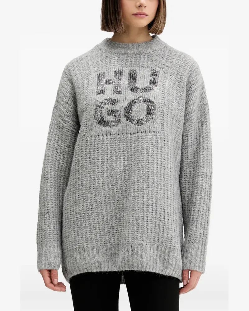 HUGO BOSS Sloguis logo-detail sweater - Grau Grau