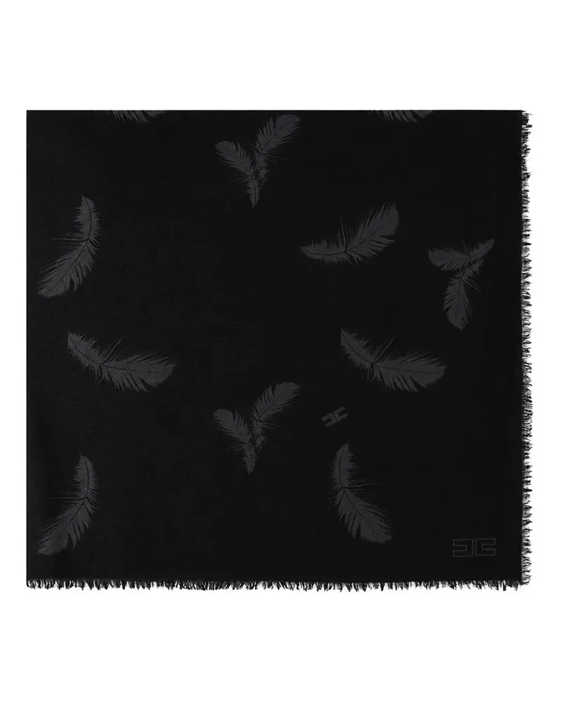 Elisabetta Franchi wool and cashmere foulard scarf - Schwarz Schwarz