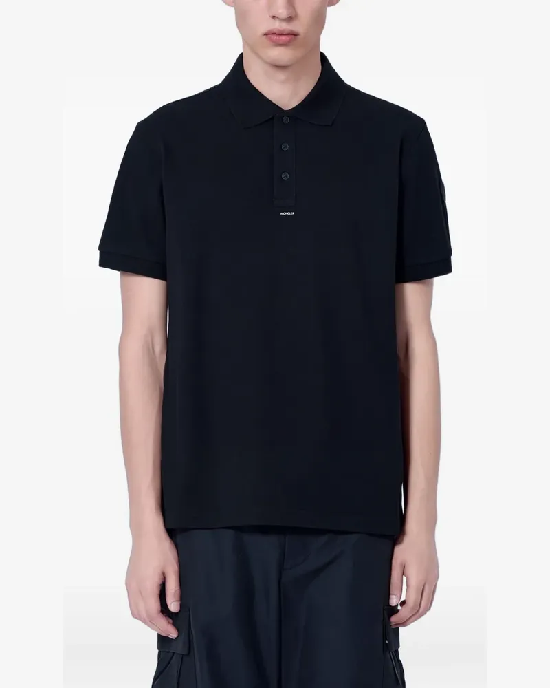 Moncler Poloshirt aus Piqué - Schwarz Schwarz