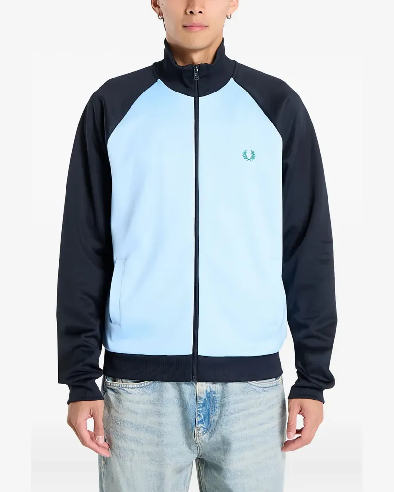 Fred Perry Pullover mit Kontrastärmeln - Blau Blau
