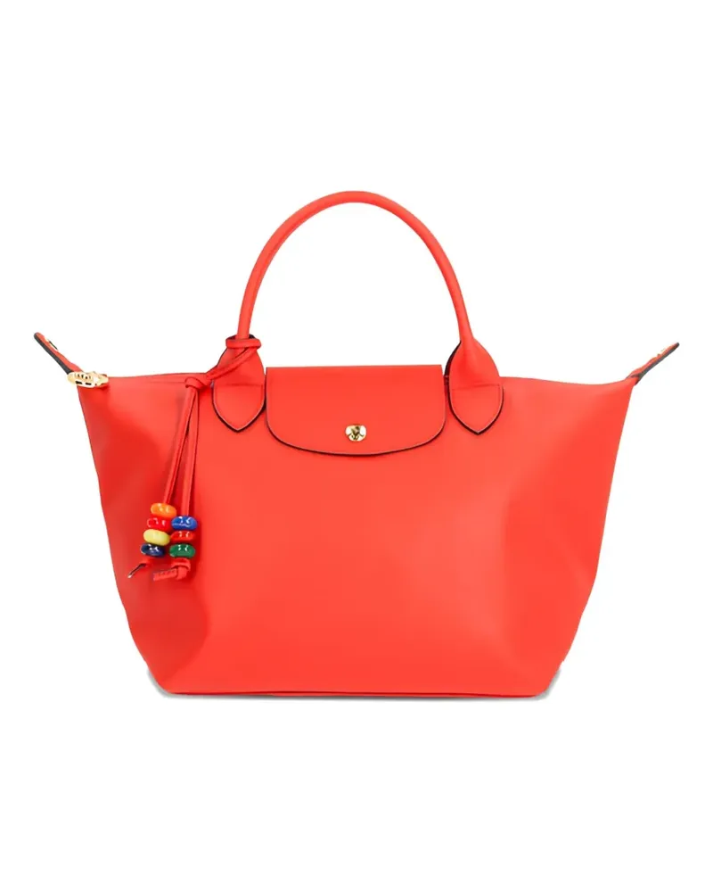 Longchamp Pliage Tote Bag mit Perlenanhänger - Rot Rot
