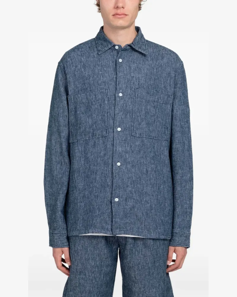 Minimum Titan patch-pocket shirt - Blau Blau