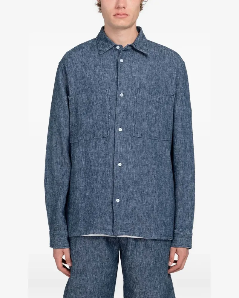 Minimum Titan patch-pocket shirt - Blau Blau