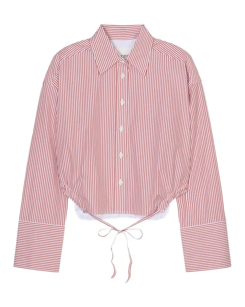 Closed striped gathered shirt - Rot Rot