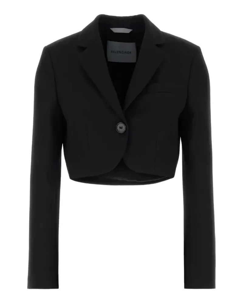 Balenciaga Einreihiger Cropped-Blazer - Schwarz Schwarz