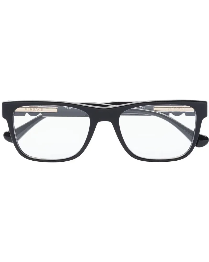 Versace Eckige Medusa Head Brille - Schwarz Schwarz