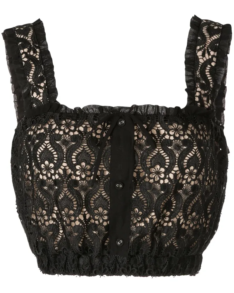 We Are Kindred Romily' Cropped-Spitzentop - Schwarz Schwarz