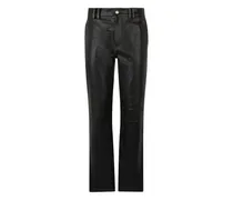Lederhose mit geradem Bein - Schwarz