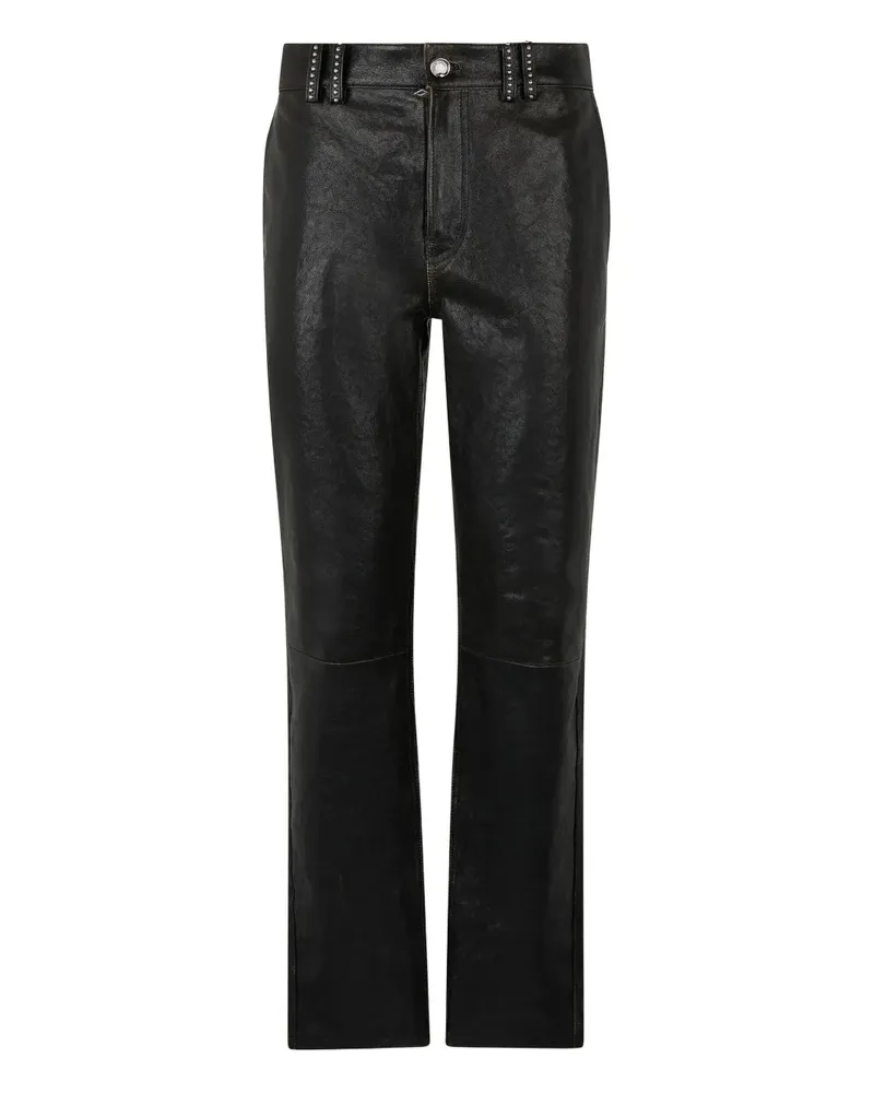 Roberto Cavalli Lederhose mit geradem Bein - Schwarz Schwarz
