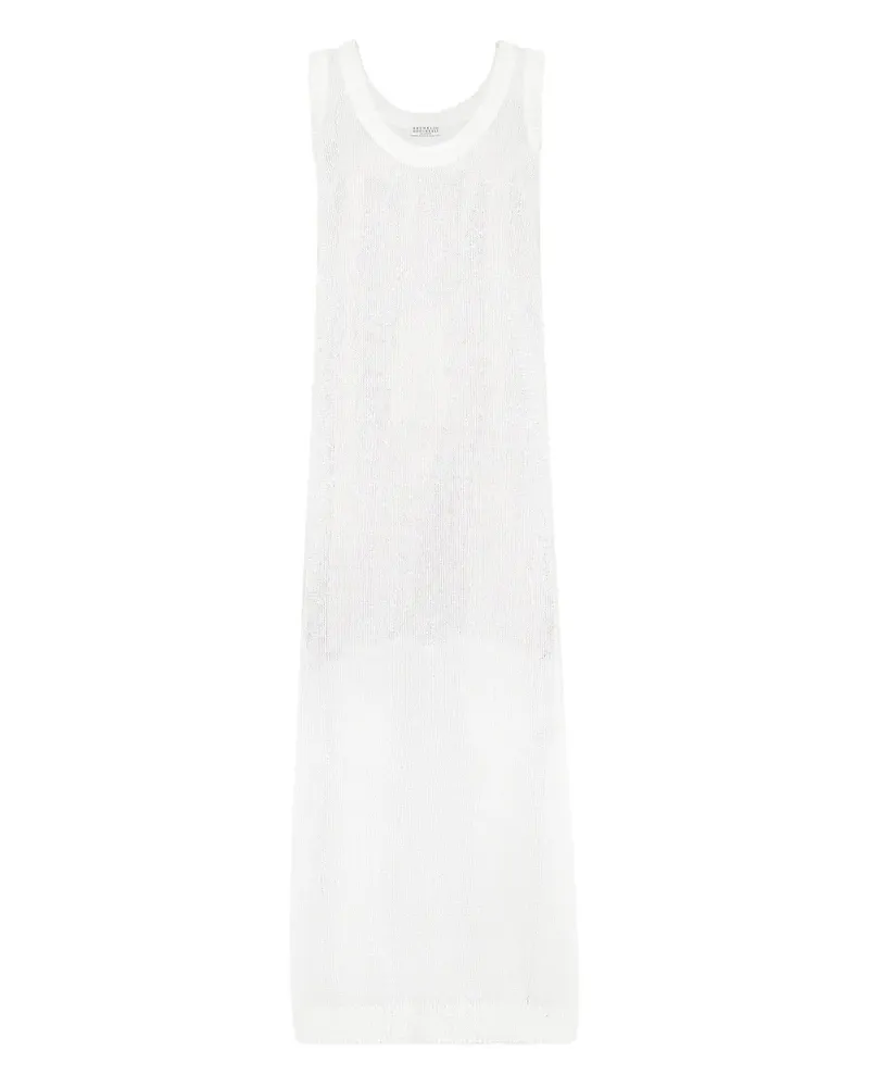 Brunello Cucinelli Gestricktes Maxikleid - Weiß Weiß