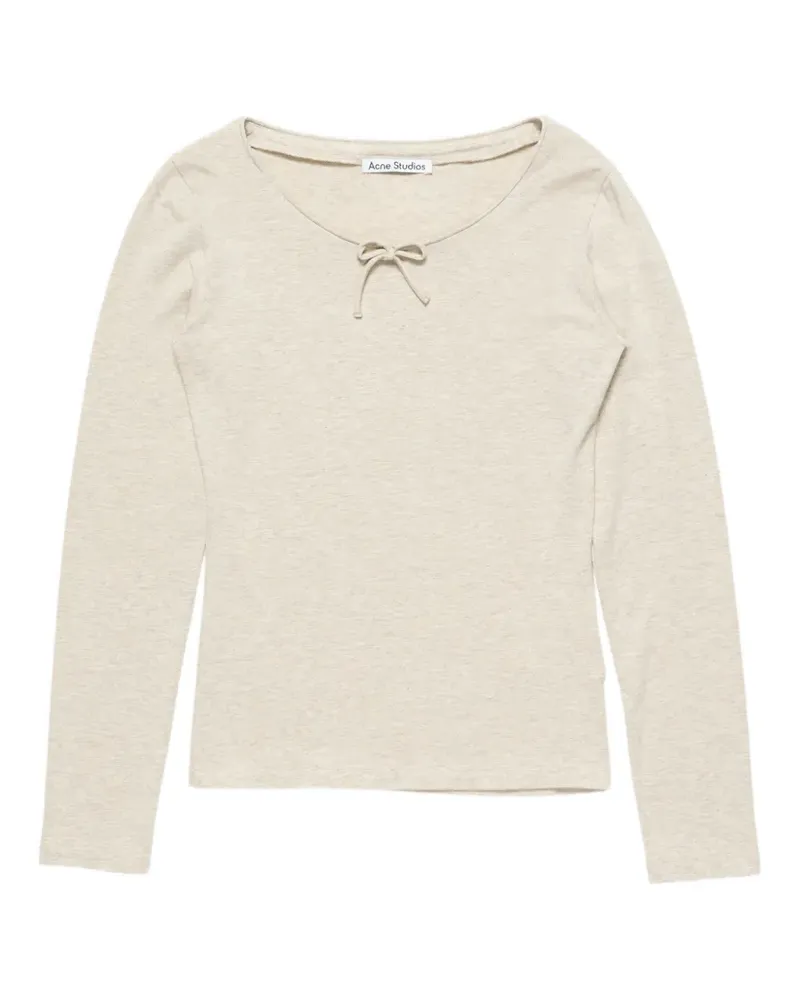 Acne Studios bow-detail long-sleeve T-shirt - Nude Nude