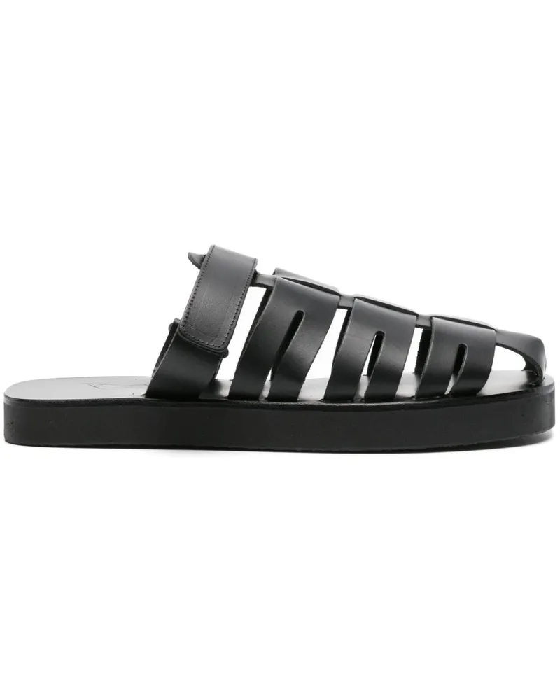 Ancient Greek Sandals Flache Filoklis Sandalen - Schwarz Schwarz