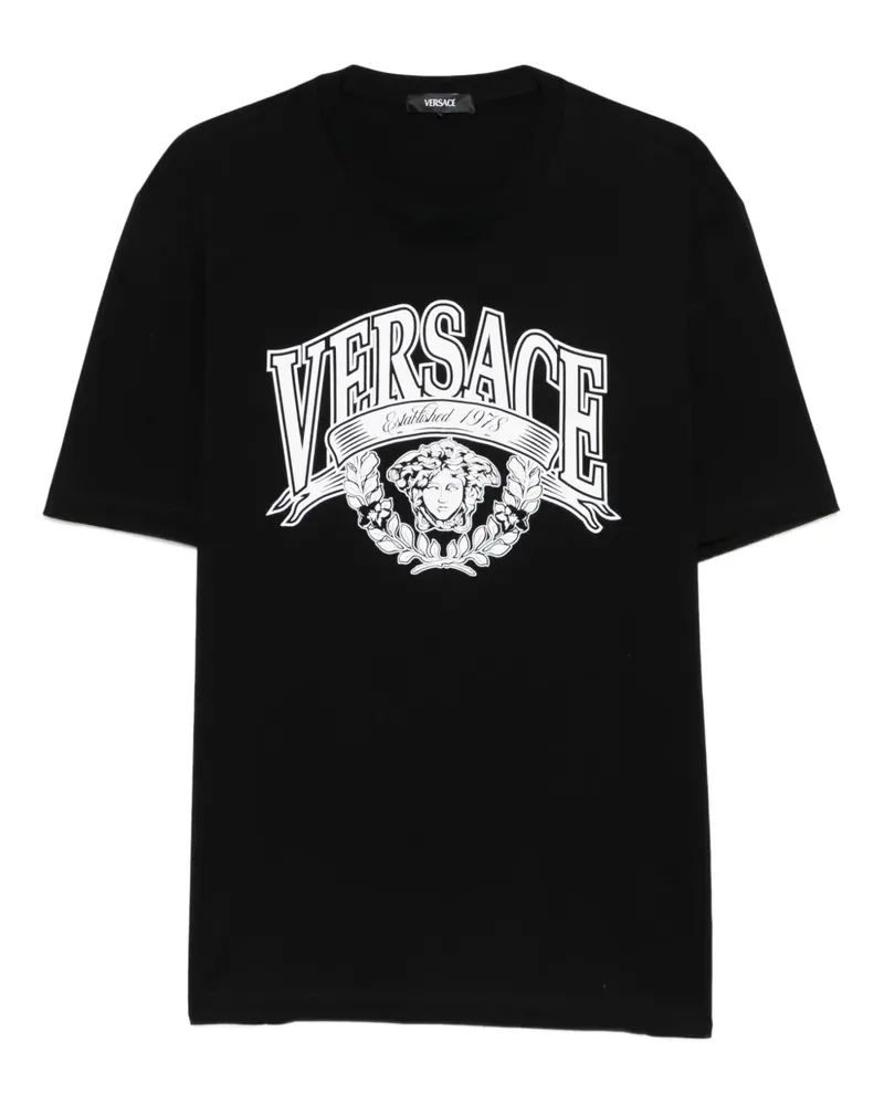 Versace T-Shirt mit Medusa-Logo - Schwarz Schwarz