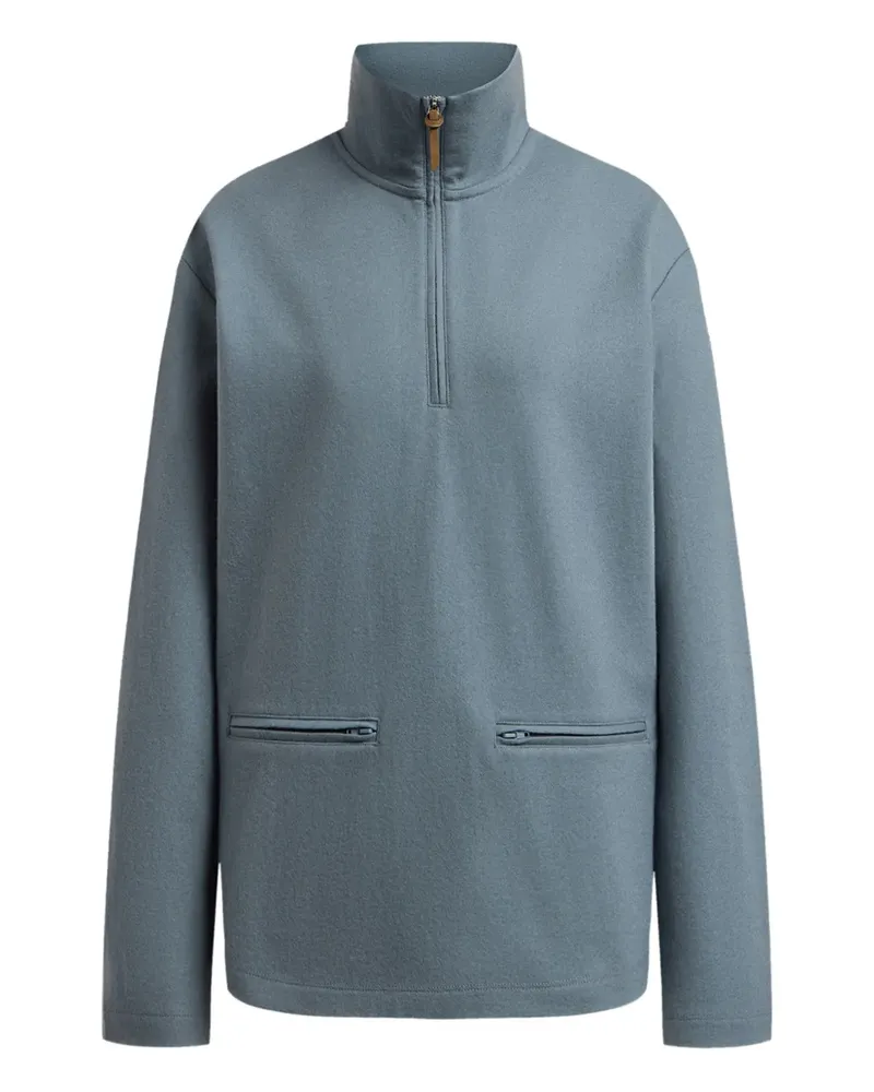 12 STOREEZ Sweatshirt mit Reißverschluss - Blau Blau