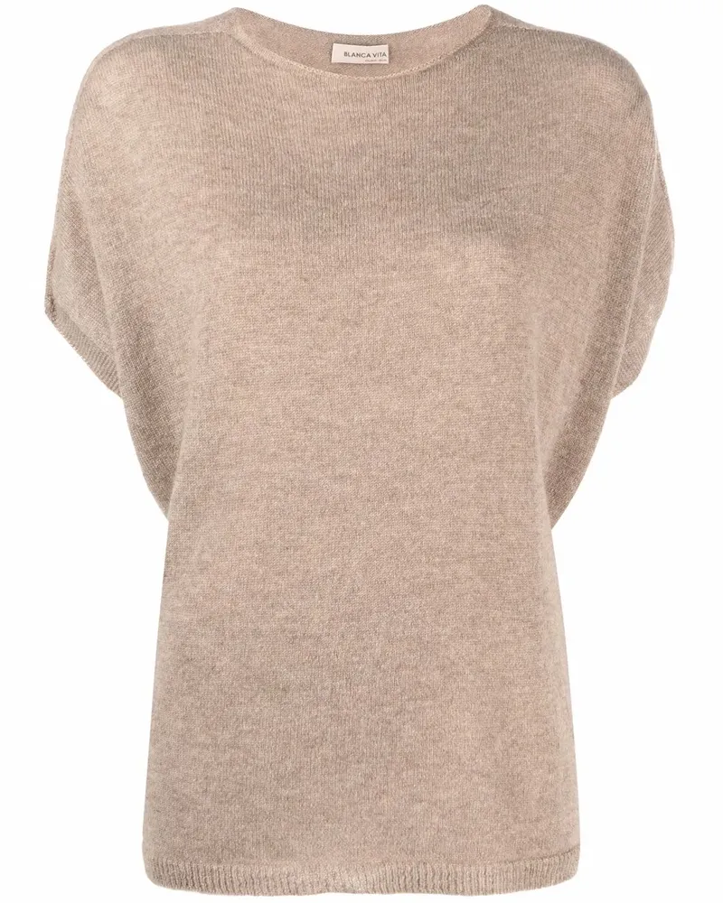 Blanca Fein gestricktes T-Shirt - Braun Braun