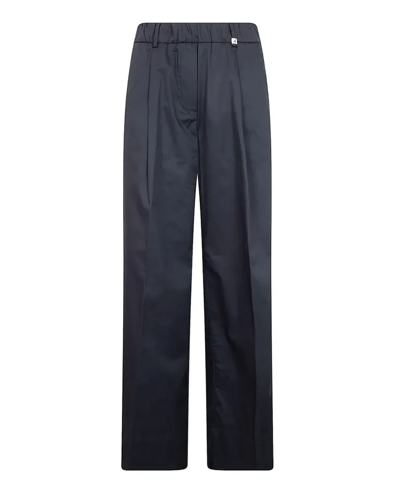MYTHS elasticated-waistband pressed-crease trousers - Blau Blau