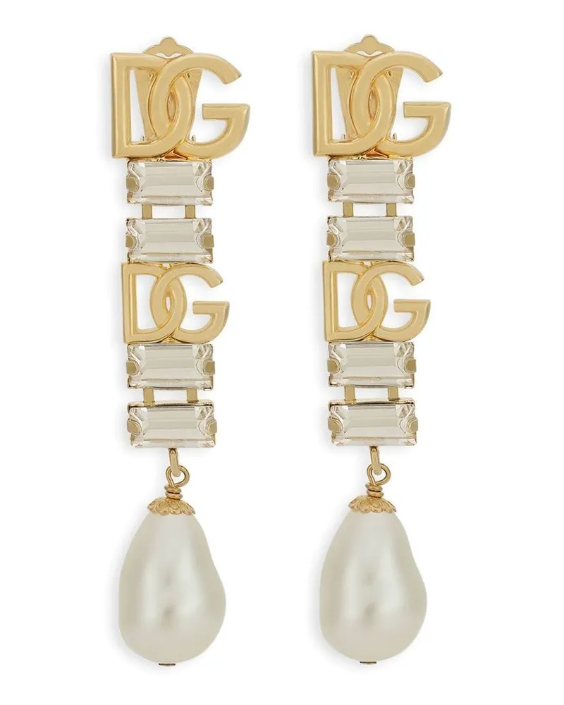 Dolce & Gabbana Hängeohrringe mit Kristallen - Gold Gold