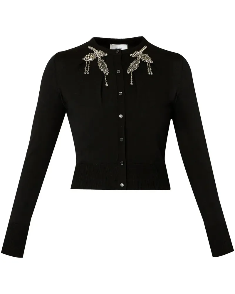 Erdem Klassischer Cropped-Cardigan - Schwarz Schwarz