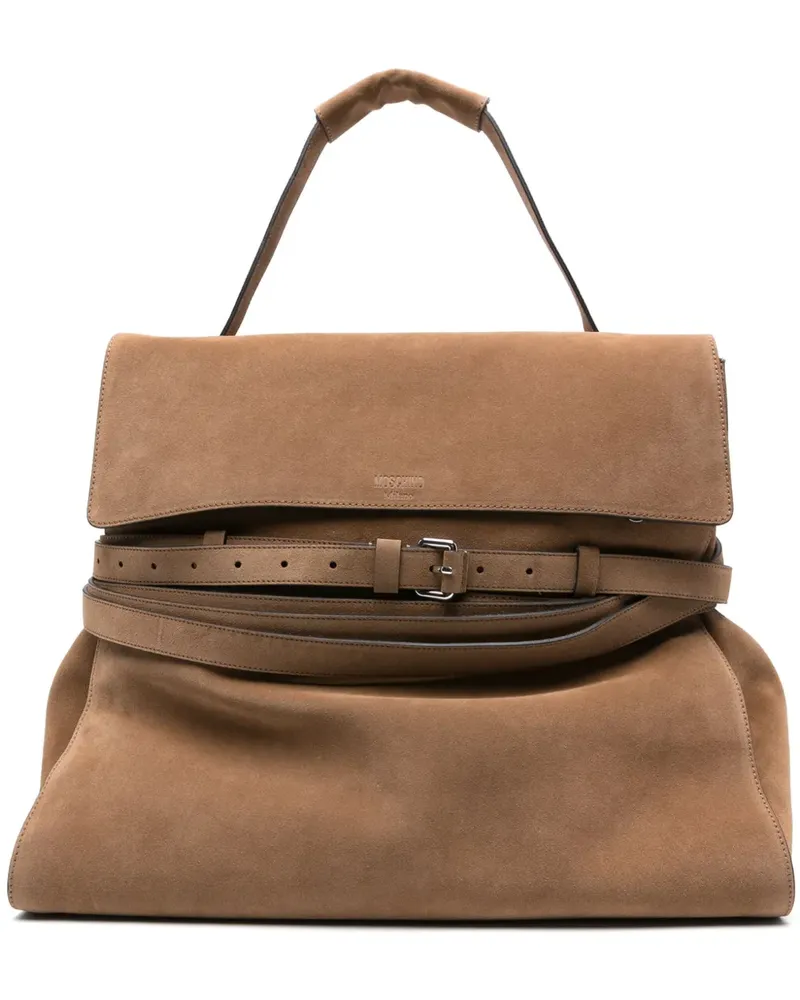 Moschino Tote Bag aus Kalbsleder mit Gürtel - Braun Braun