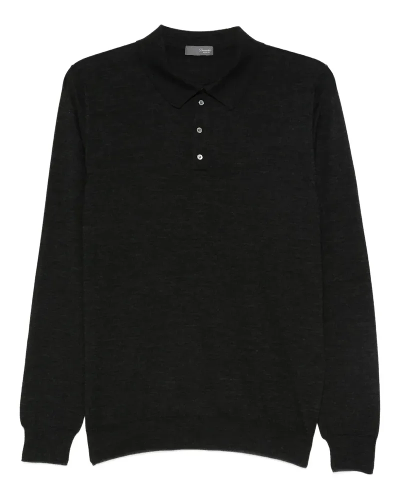 Drumohr  Poloshirt aus Merinowolle - Grau Grau